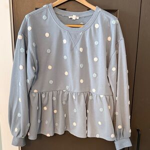 Blu Pepper Light Blue Knit Top